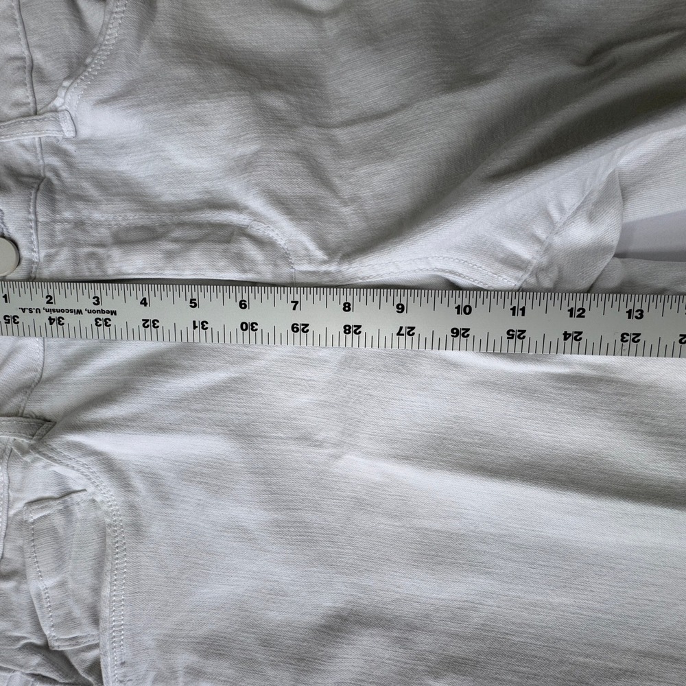 Democracy Ab solution White Cropped Jeans Womens 14 Raw Hem Frayed Tummy Control - Picture 7 of 10